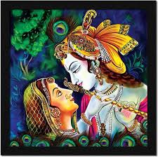 RADHA KRISHNA Home Decorative Gift Item Framed Painting